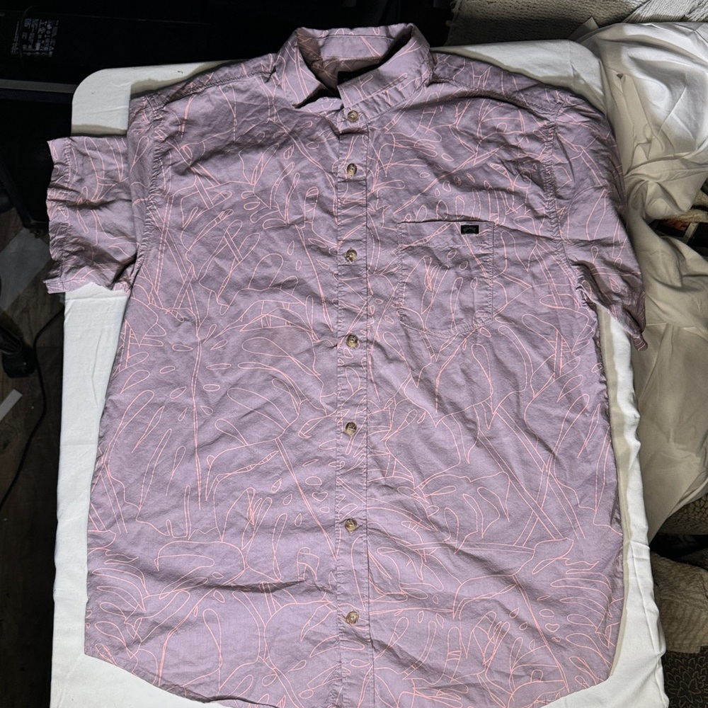 Men's billabong purple Pink Button-Up Shirt